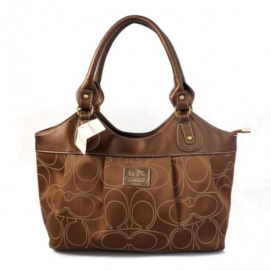 Coach Legacy Signature Medium Coffee Satchels BQD